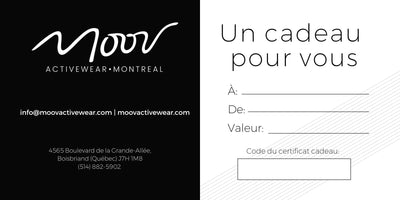 MOOV Activewear Gift Cards Carte-Cadeau Virtuelle